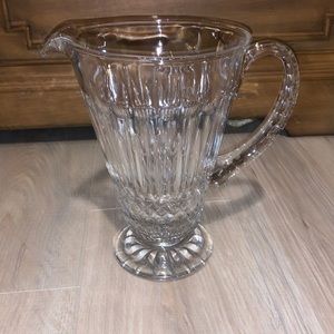 Bombay Company Footed Crystal Beverage Pitcher 9 1/2"